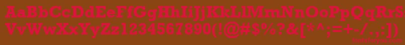 フォントAstuteSsiBold – 赤い文字が茶色の背景にあります。