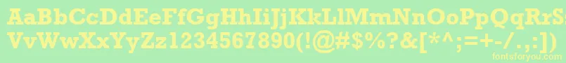 フォントAstuteSsiBold – 黄色の文字が緑の背景にあります