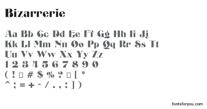 Шрифт Bizarrerie – алфавит, цифры, специальные символы