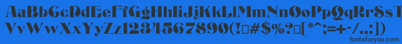 Шрифт Bizarrerie – чёрные шрифты на синем фоне