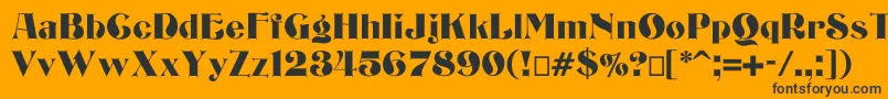 Шрифт Bizarrerie – чёрные шрифты на оранжевом фоне