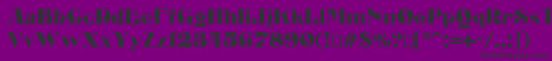 Bizarrerie-fontti – mustat fontit violetilla taustalla