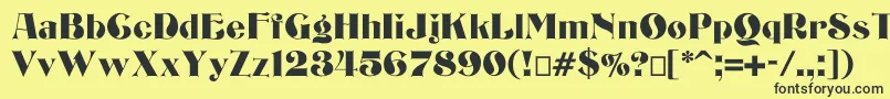 Bizarrerie-fontti – mustat fontit keltaisella taustalla