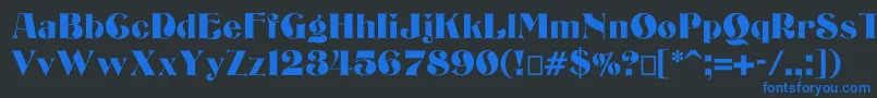 フォントBizarrerie – 黒い背景に青い文字