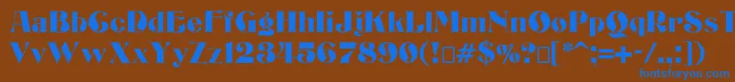 Bizarrerie-fontti – siniset fontit ruskealla taustalla