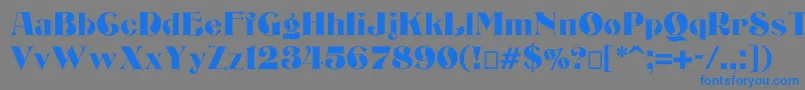 Шрифт Bizarrerie – синие шрифты на сером фоне