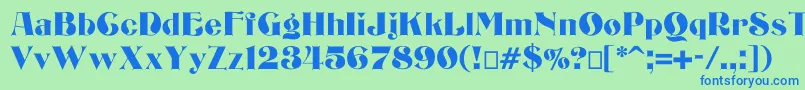Bizarrerie-fontti – siniset fontit vihreällä taustalla
