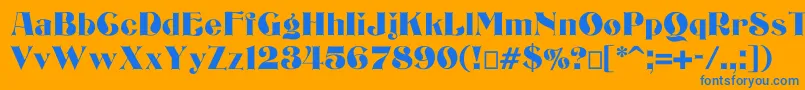 Bizarrerie Font – Blue Fonts on Orange Background