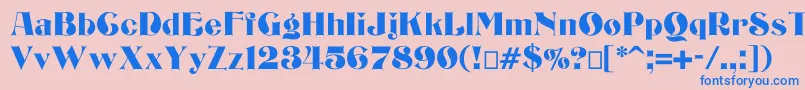 Шрифт Bizarrerie – синие шрифты на розовом фоне