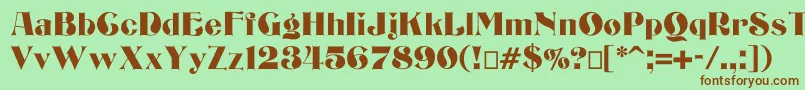Шрифт Bizarrerie – коричневые шрифты на зелёном фоне