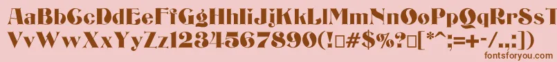 Bizarrerie-Schriftart – Braune Schriften auf rosa Hintergrund