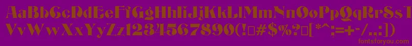 フォントBizarrerie – 紫色の背景に茶色のフォント
