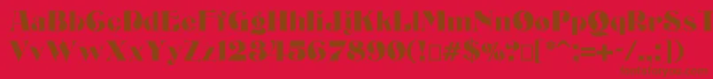 Bizarrerie-fontti – ruskeat fontit punaisella taustalla