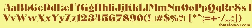 Шрифт Bizarrerie – коричневые шрифты на жёлтом фоне