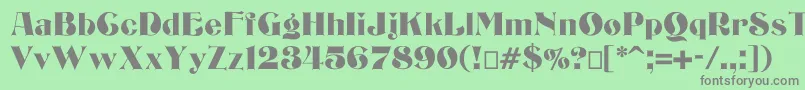 Шрифт Bizarrerie – серые шрифты на зелёном фоне