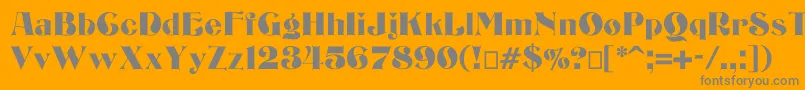 Bizarrerie-Schriftart – Graue Schriften auf orangefarbenem Hintergrund