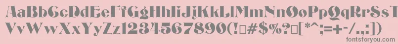 フォントBizarrerie – ピンクの背景に灰色の文字