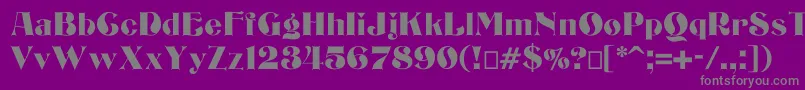 Bizarrerie-Schriftart – Graue Schriften auf violettem Hintergrund