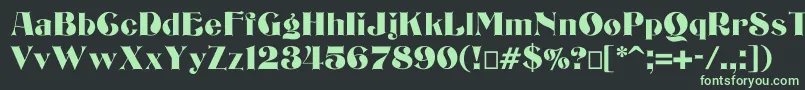 Bizarrerie-fontti – vihreät fontit mustalla taustalla