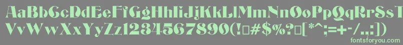 Bizarrerie-fontti – vihreät fontit harmaalla taustalla