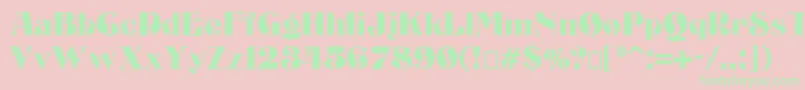 フォントBizarrerie – ピンクの背景に緑の文字