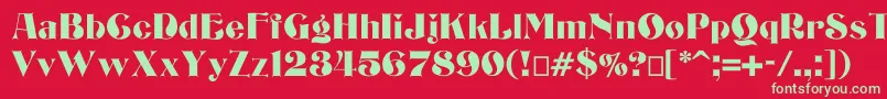 Bizarrerie Font – Green Fonts on Red Background