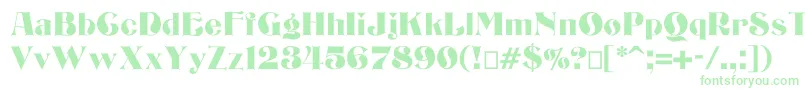 Bizarrerie-Schriftart – Grüne Schriften auf weißem Hintergrund