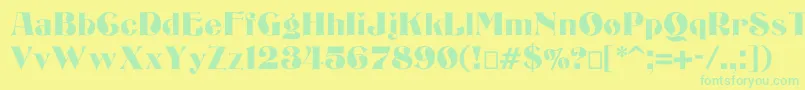Bizarrerie Font – Green Fonts on Yellow Background