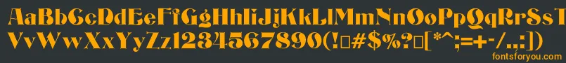 Bizarrerie-fontti – oranssit fontit mustalla taustalla