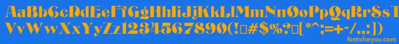 Шрифт Bizarrerie – оранжевые шрифты на синем фоне