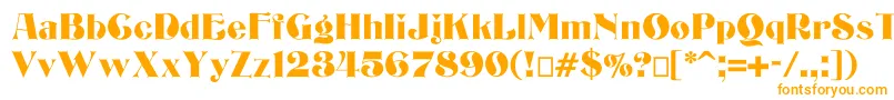 Bizarrerie-Schriftart – Orangefarbene Schriften auf weißem Hintergrund