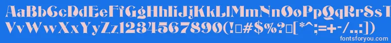 Шрифт Bizarrerie – розовые шрифты на синем фоне