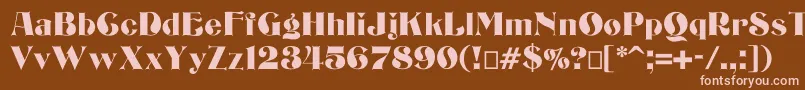 Bizarrerie-fontti – vaaleanpunaiset fontit ruskealla taustalla