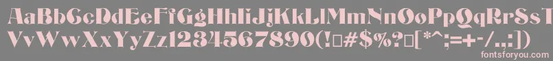 Bizarrerie-Schriftart – Rosa Schriften auf grauem Hintergrund