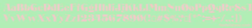 フォントBizarrerie – 緑の背景にピンクのフォント