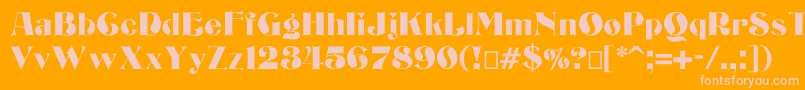 Bizarrerie-fontti – vaaleanpunaiset fontit oranssilla taustalla