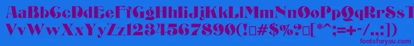 Шрифт Bizarrerie – фиолетовые шрифты на синем фоне