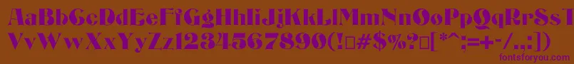 Bizarrerie-Schriftart – Violette Schriften auf braunem Hintergrund