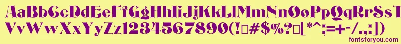Шрифт Bizarrerie – фиолетовые шрифты на жёлтом фоне