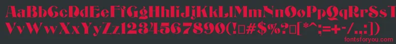 Шрифт Bizarrerie – красные шрифты на чёрном фоне