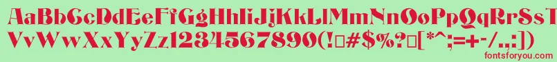 Bizarrerie Font – Red Fonts on Green Background