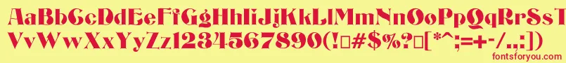 Bizarrerie Font – Red Fonts on Yellow Background