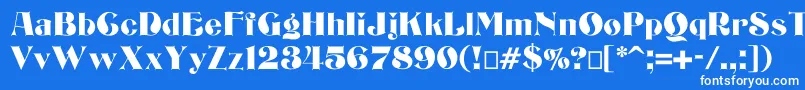 Шрифт Bizarrerie – белые шрифты на синем фоне