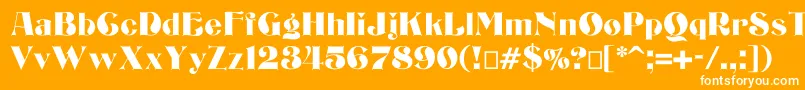 Шрифт Bizarrerie – белые шрифты на оранжевом фоне