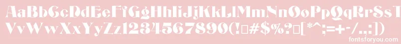 Fonte Bizarrerie – fontes brancas em um fundo rosa