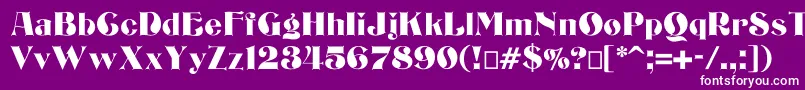 Bizarrerie-Schriftart – Weiße Schriften auf violettem Hintergrund