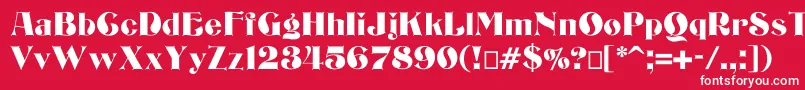 フォントBizarrerie – 赤い背景に白い文字
