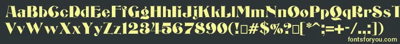 Bizarrerie-Schriftart – Gelbe Schriften auf schwarzem Hintergrund