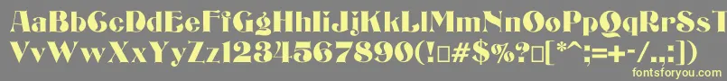 Шрифт Bizarrerie – жёлтые шрифты на сером фоне