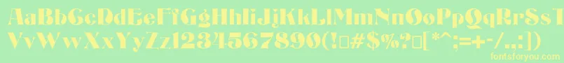 Bizarrerie Font – Yellow Fonts on Green Background